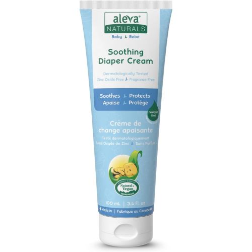 Aleva Naturals Soothing Baby Diaper Cream for Newborn and Toddlers, Fragrance-Free, Organic Shea Butter, Aloe Vera, Calendula Extracts and Sensitive Skin Friendly - 3.4 Fl Oz