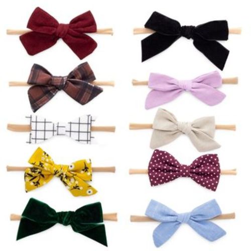 Parker Baby Girl Headbands and Bows, Assorted 10 Pack of Hair Accessories for Girls - "The Anne Set"