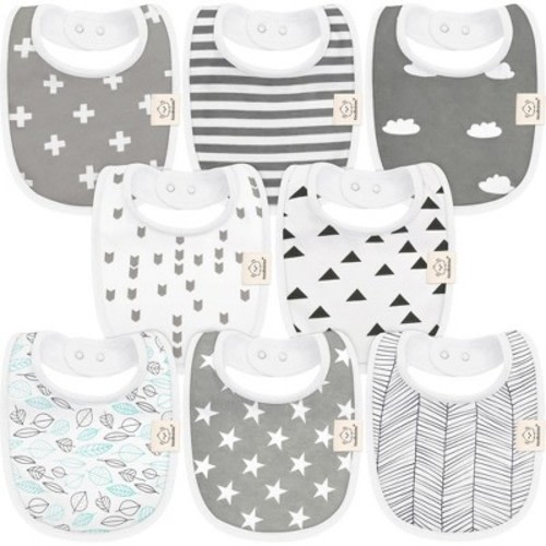 KeaBabies 8pk Organic Baby Bibs for Boy, Baby Drool Bib for Baby Boys and Girls, Newborn Teething Bibs, Color: Grayscape
