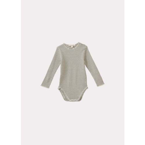Kids Caramel HANAU BABY COTTON ROMPER - NAVY/CREAM | Garmentory