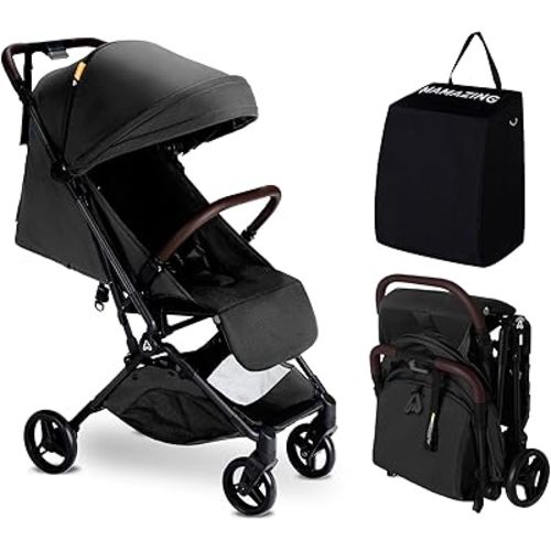 Lightweight Baby Travel Stroller–Mom’s Choice Gold Award Winner, Compact & Airplane-Friendly, One-Handed Folding Design, 11.6 lbs, Perfect for Toddlers, Jet