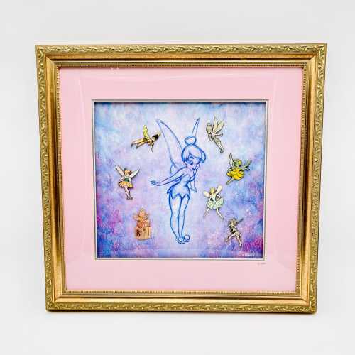 Limited Edition The Walt Disney Gallery Tinker Bell Pin Framed Set Original Authentic Memorabilia Xmas Gifts For Everyone Fans Collectors