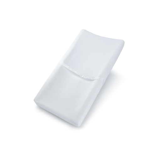 Muslin Fitted Changing Pad Cover - WHITE