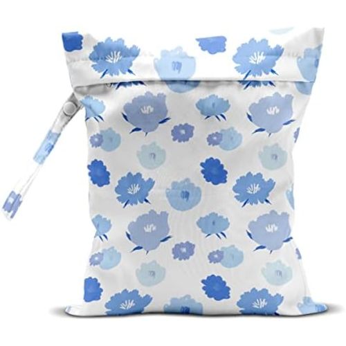 Wet Bag, Wet Dry Bag, Wet Bag for Swimsuit, Travel, Beach, Pool, Diapers, Dirty Yoga Gym Clothes, Toiletries, Makeup Bag, Waterproof Reusable Cute Daisy Floral Flower