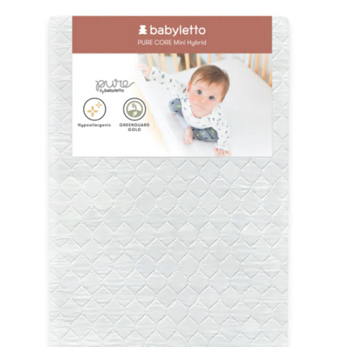 Pure Core 2-Stage Mini Crib Mattress + Hybrid Quilted Waterproof Cover