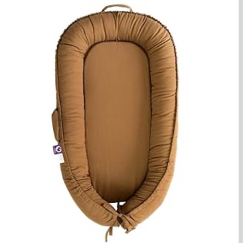 CooCooBaby Infant Lounger, Baby Nest Cover for Baby Girls & Boys, Newborn Essentials for Baby 0-18 Months, 100% Cotton Breathable (Golden_Brown)