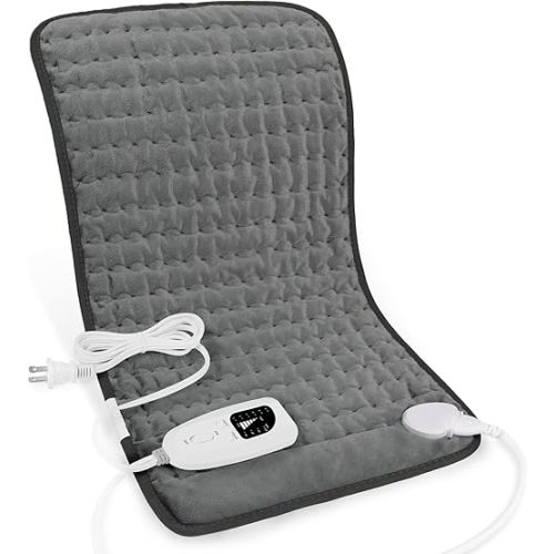 Deepsoon Heating Pad,Electric Heating Pads for Back,Neck,Moist Heating Pad for Abdomen Shoulder Knee Legs,Dry/Moist Heat&Auto Shut Off,Mother's Day Birthday for Men and Women,Dark Gray,24x12 Inch