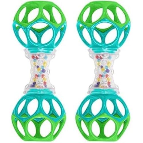 Bright Starts Oball Shaker Rattle Toy, Ages Newborn + (Pack of 2)