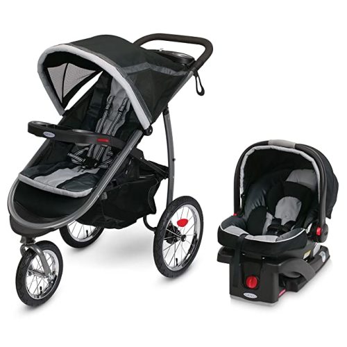 Graco FastAction Fold Jogger Travel System | Includes the FastAction Fold Jogging Stroller and SnugRide 35 Infant Car Seat, Gotham - 32 Inch (Pack of 1)