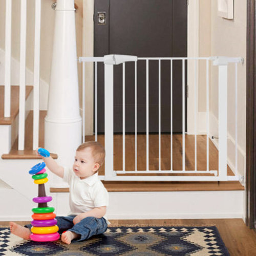 Toocapro 29.5"-40.5"Wide Metal Auto Close Baby Safety Gate Pressure Mounted Walk Thru Pet Gates & Reviews | Wayfair