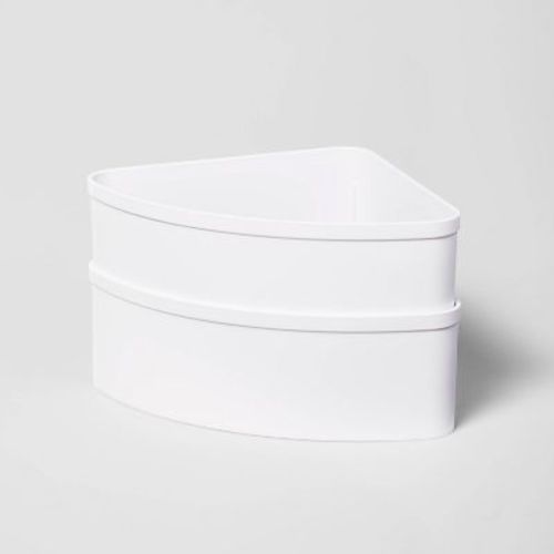 Set of 2 Cart Divider Cups Quarter Circle - Brightroom™: Storage Trays, Universal Organizer, White