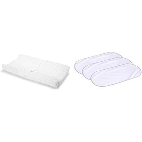 Munchkin® Secure Grip™ Contoured Baby Diaper Changing Pad for Dresser, includes Cover, Waterproof Pad & Waterproof Changing Pad Liners, 3 Count