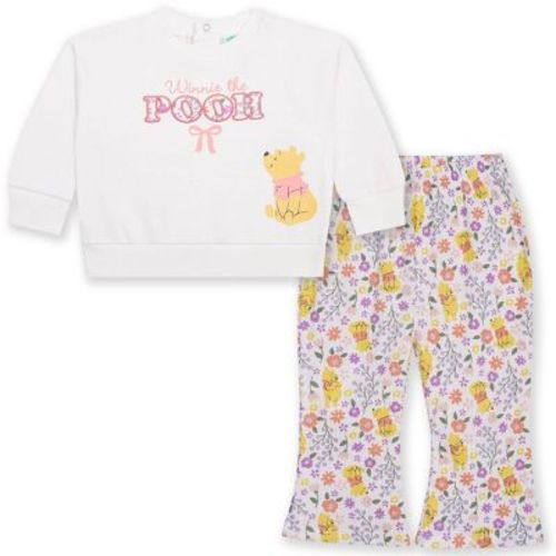 Baby Girls' 2pc Disney Winnie The Pooh Floral Bow Pullover & Bottom Set - Cream