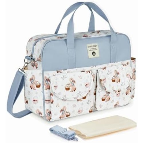 Kamay's Mummy Shoulder Bag Diaper Bag Chic Nappy Changing Bag Tote/Messenger Style Large with Changing Mat, Adjustable Straps