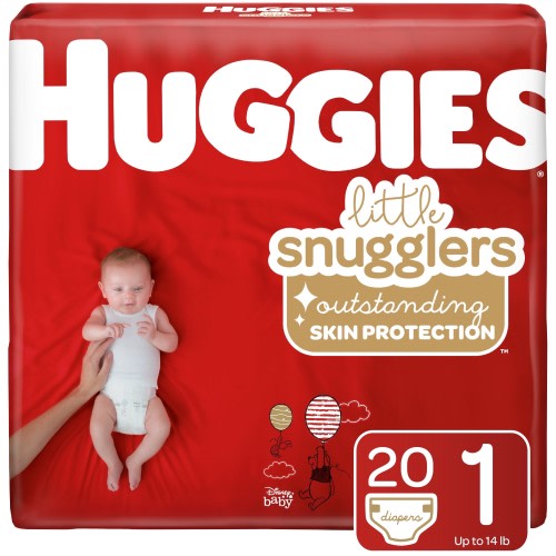 Huggies Little Snugglers Baby Diapers, Size 1, 20 Ct, Convenience Pack