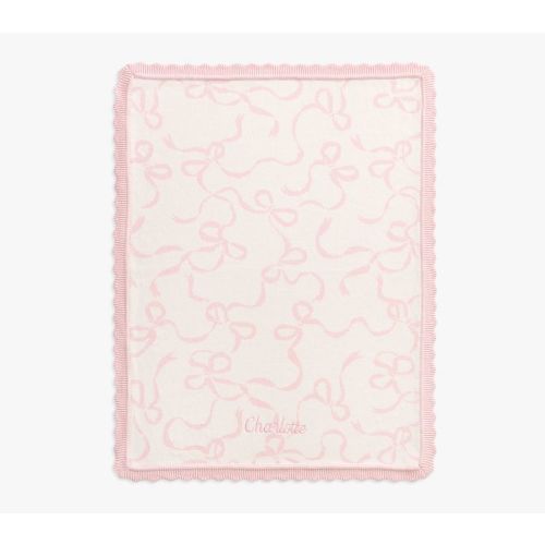 Bow Organic Knit Baby Blanket