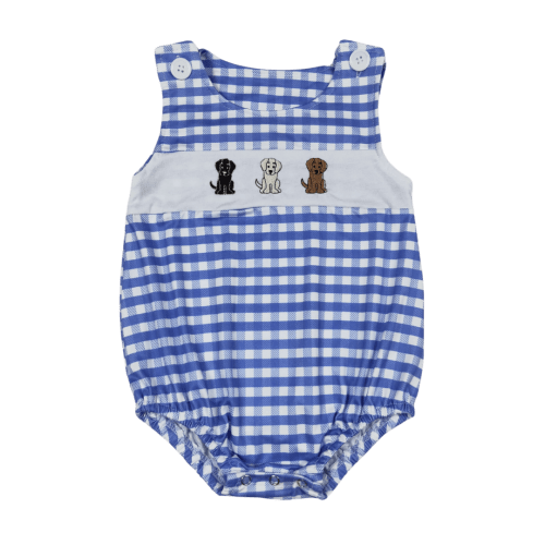 Embroidered Labs Boys Romper - Preorder