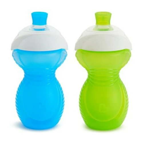 Munchkin Click Lock Sippy Cup, Bite Proof, Soft for Infants, 9oz, Unisex, Blue/Green, 2 Pack