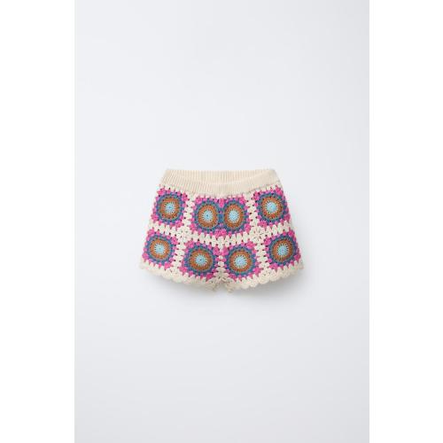 CROCHET KNIT SHORTS - Multicolored | ZARA United States