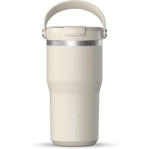 Hydrapeak Nomad 24 oz Tumbler with Handle and Straw Lid, Leakproof, Double Insulated, 24oz Cup Stainless Steel (Stone)