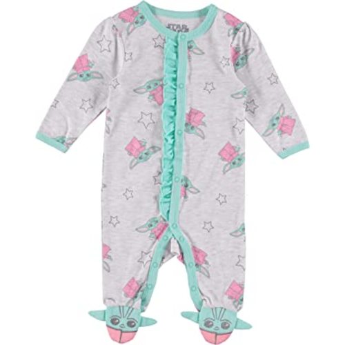 STAR WARS Baby Yoda Baby Girls Footie Pajamas - Newborn Sleeper - Baby Pajamas One Piece