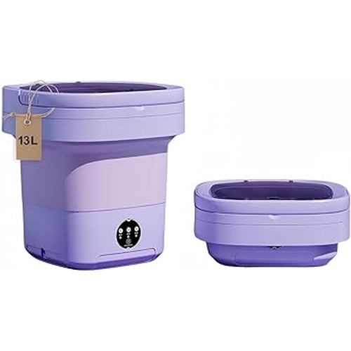 Portable washing machine,Mini Washer,13L upgraded large capacity foldable Washer.Deep cleaning of underwear, baby clothes and other small clothes.Suitable for apartments, dormitories, hotels.(Purple)