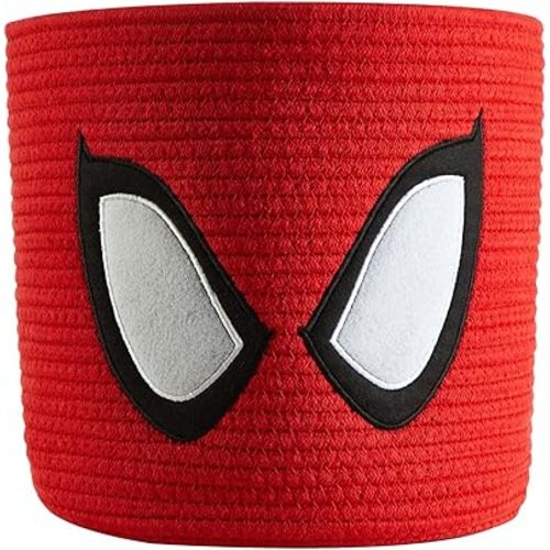 Marvel Spiderman Rope Storage Basket – 10'' x 10'' Figural Organizer Bin with Handles – Soft & Durable for Kids Room, Toys, Laundry or Nursery Décor