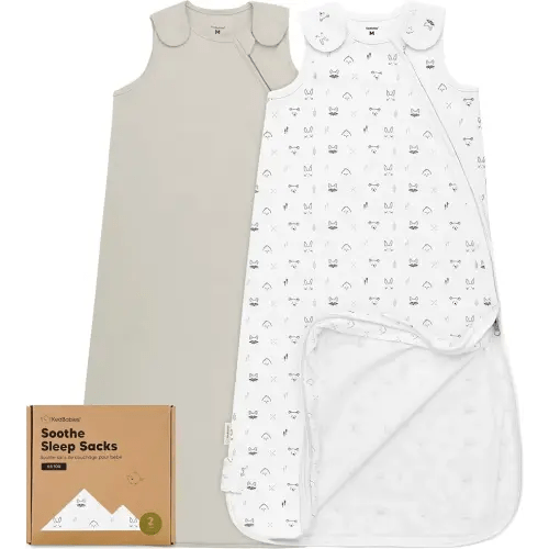 2-Pack Organic Sleep Sacks, 100% Cotton -Baby Sleeping Sack, Wearable Blanket Baby, Sleep Sack for Babies, Toddler Swaddle Sack, Newborn Baby Sleeping Bag, Sleepsack for Infant Girl,Boy(Nordic, M)