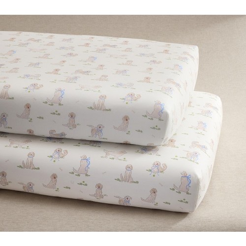 Puppy Organic Crib Fitted Sheet