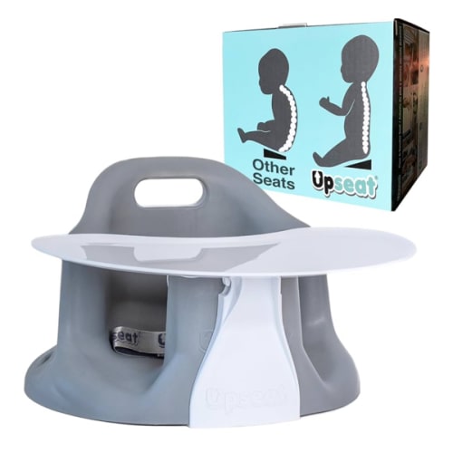 Upseat Baby Floor Seat Booster Chair for Sitting Up with Removable Tray for Meals and Playtime, Developed with Physical Therapists for Safe and Healthy Hip Development and Posture