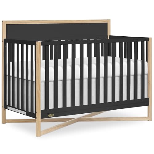 Dream On Me Owen 5-in-1 Convertible Crib, Matte Black