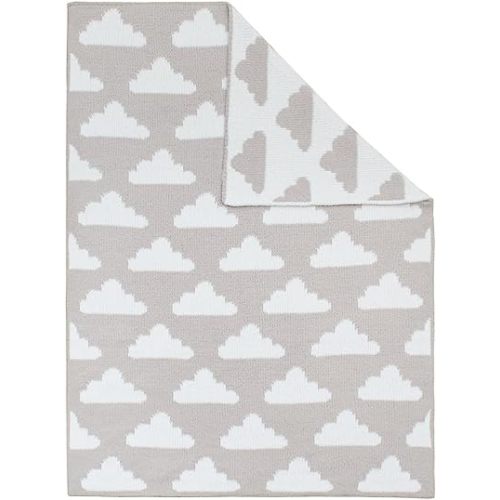 Living Textiles Grey Clouds Chenille Soft Baby Blanket Reversible Premium Cozy Fabric for Best Comfort - for Infant,Toddler,Newborn,Nursery,Boy,Unisex,Throw,Crib,Stroller,Gift, Grey Clouds 40x30
