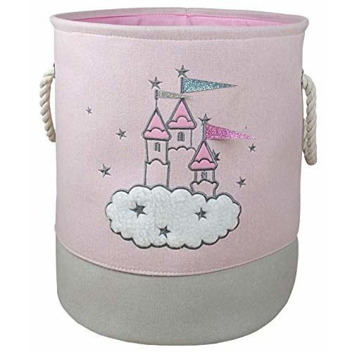 KUNRO Large Sized Round Storage Basket Organizer Bin Laundry Hamper for Nursery Clothes Toys