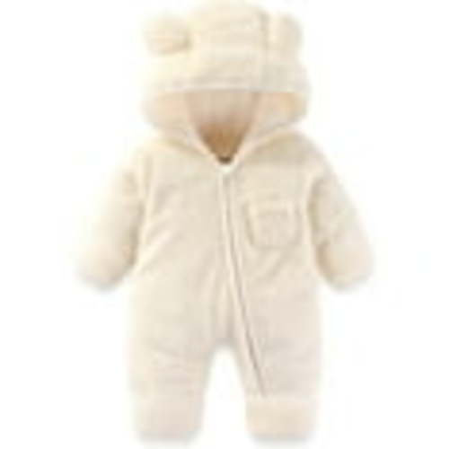XFHLMJFF Onesies 0-3 Months Unisex Bear Ears Jumpsuit Hooded Baby Fold Over Mittens Footies Girls Boys Winter Long Sleeve Solid Color Pajamas Suit