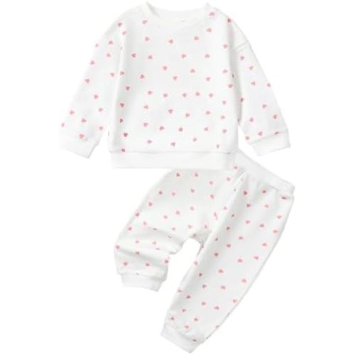 Chichoo Baby Girl Fall Clothes Long Sleeve Sweatshirt Jogger Pants Set 2Pcs Toddler Infant Outfits 3 6 12 18 24 Months 2T