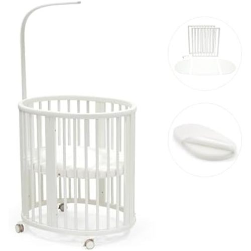 Stokke Sleepi 3-in-1 Convertible Crib with Mattresses and Extension Kit (White)