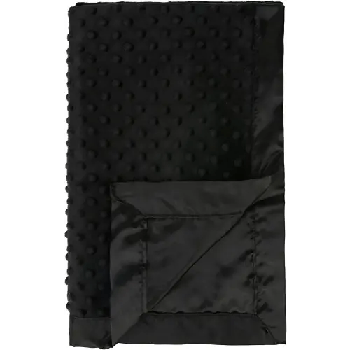 Pro Goleem Baby Soft Minky Dot Blanket with Satin Backing Baby Gifts for Boys and Girls (Black, 30’’ x 40’’)