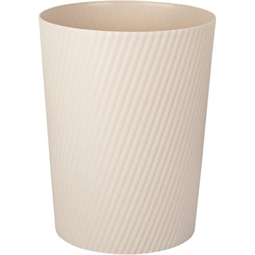 UUJOLY Small Trash Can Wastebasket Garbage Can Container Bins for Bathrooms, Laundry Room, Kitchens, Offices, Kids Rooms, Dorms (Beige)