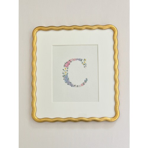 Etsy Custom Embroidered Floral Initial Art