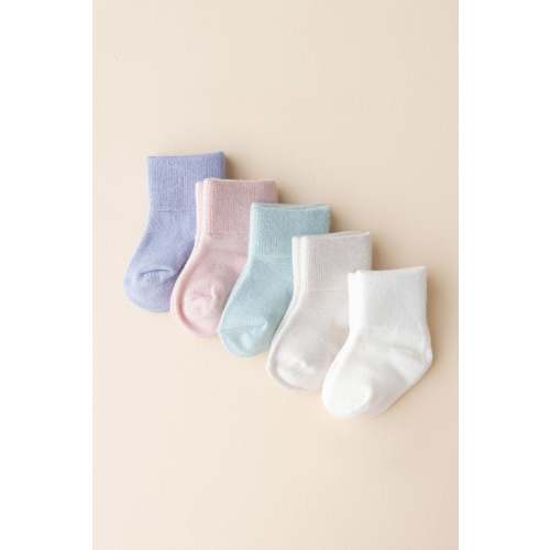 Bamboo Quarter Socks Combo 5-Pack in Pastel | Kyte Baby