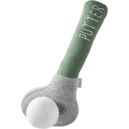 Mud Pie Children's Goft Knit Rattle, Green Putter Club