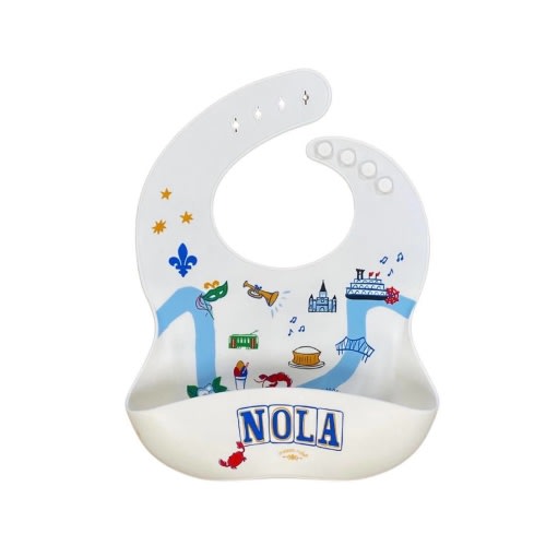 NOLA Map Silicone Bib