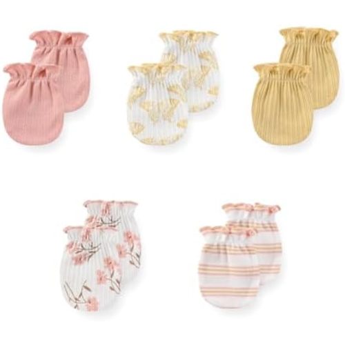 5 Pack Unisex New Born Boy Girls No Scratch Mittens Cotton Soft Baby Gloves Accessory 0-3 Months Baby Essentials
