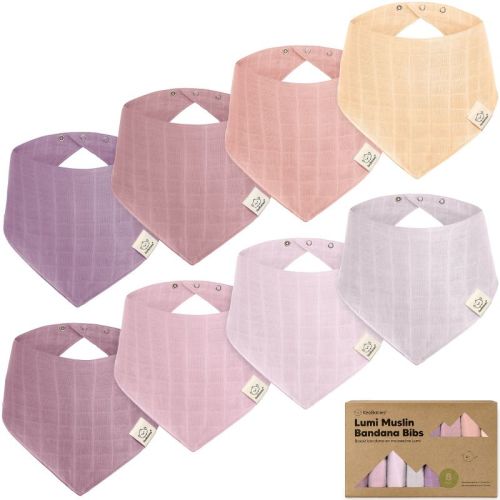 8pk Lumi Muslin Baby Bibs, Bandana Bibs For Baby Boy, Baby Girl, Muslin Drool Bib For Newborn, Toddler (spice)