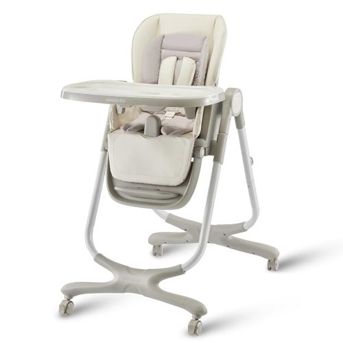 6 in 1 Convertible High Chairs for Babies and Toddlers,Portable High Chair with Dishwasher Tray and 4 Wheel,Booster Seat for Dining Table,Foldable Toddle and Baby Feeding Highchair (White)