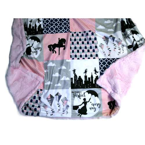 Mary Poppins Blanket, Personalized Practically Perfect Baby Girl Blanket Toddler Child Adult Minky Plush Fur