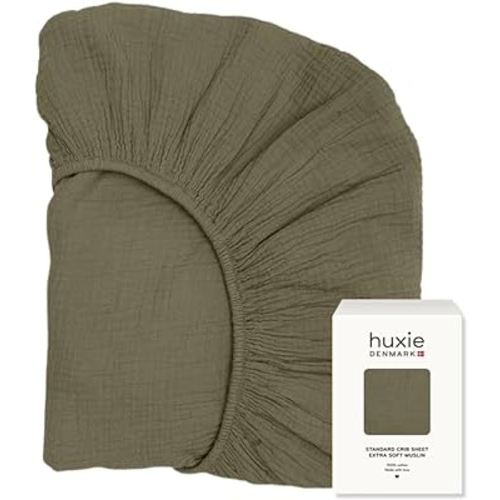 Crib Sheets – Organic Cotton Muslin Fitted Crib Sheet – Standard Size for Baby Boy and Baby Girl 28" x 52" Ultra-Soft and Breathable. (Sage Green)