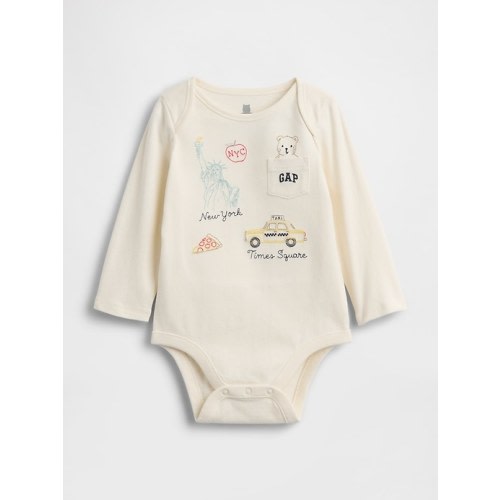Baby First Favorites Organic Cotton NYC Logo Pocket Bodysuit