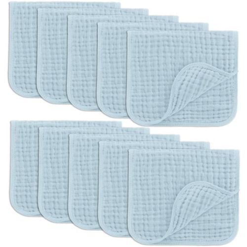 Muslin Burp Cloths Large 100% Cotton by Comfy Cubs (Multicolor Boy, Pack of 10)