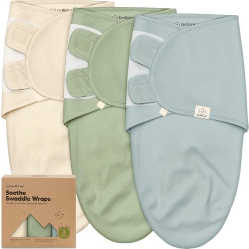 KeaBabies 3-Pack Organic Baby Swaddles for Newborns, Infant (Slate, 0-3M)